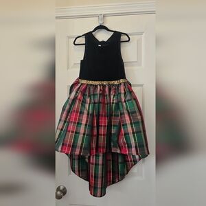 Bonnie Jean Black Velvet Dress with Gold Accents